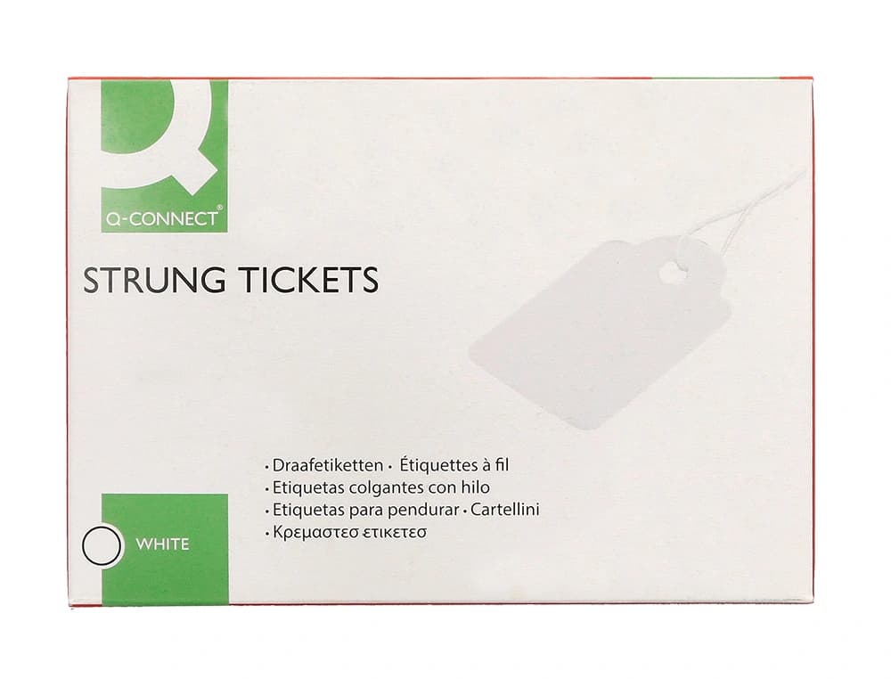 Etiquetas colgantes q-connect 28x43 mm caja de 500 unidades