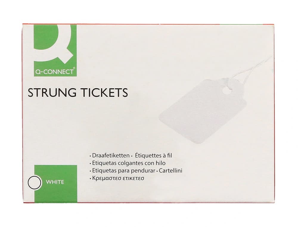Etiquetas colgantes q-connect 36x53 mm caja de 500 unidades