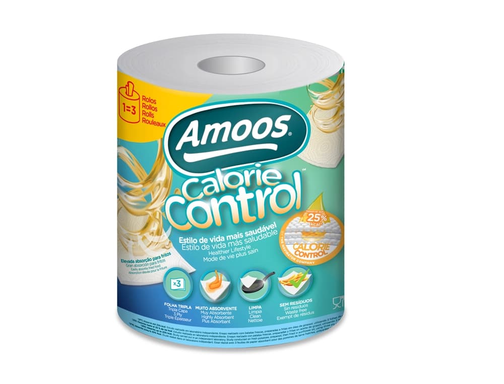 Amoos Papel de cocina Amoos calorie control 3 capas 58g/m2 109 servicios rollo