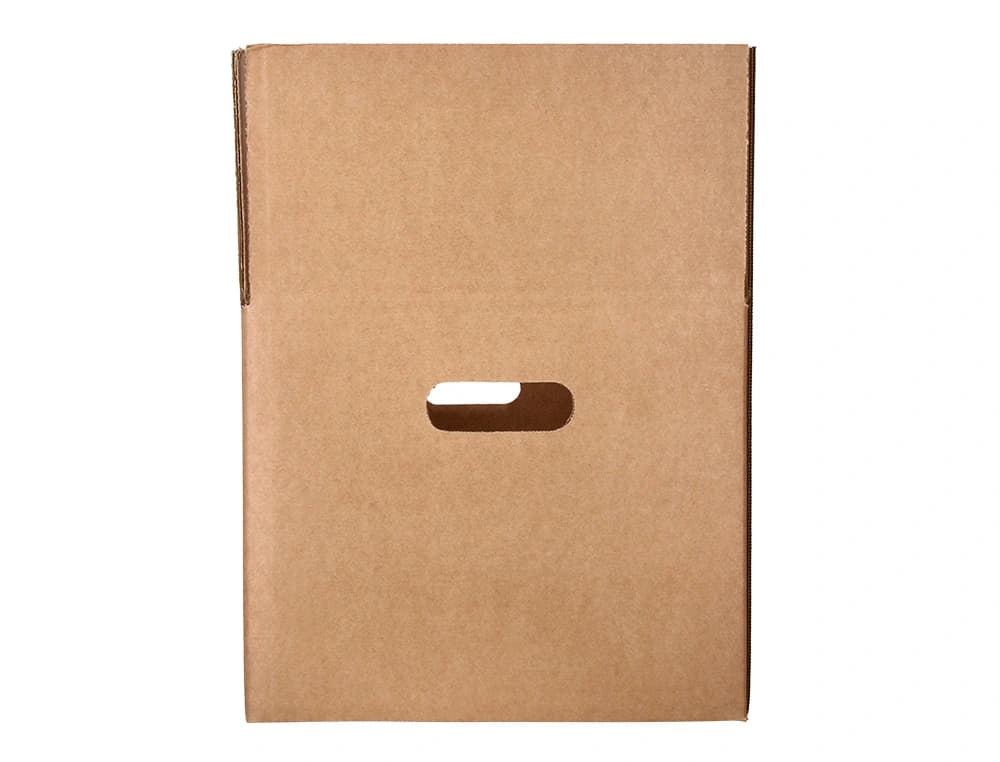 Caja para embalar q-connect americana con asas carton reciclado canal simple 5 mm color kraft 400x290x220 mm