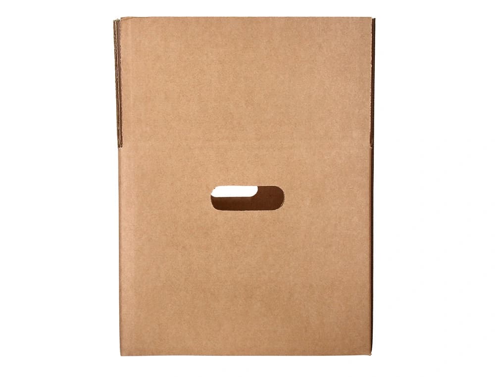 Caja para embalar q-connect americana ultra resistente con asas carton canal doble 7 mm color kraft 430x300x250 mm