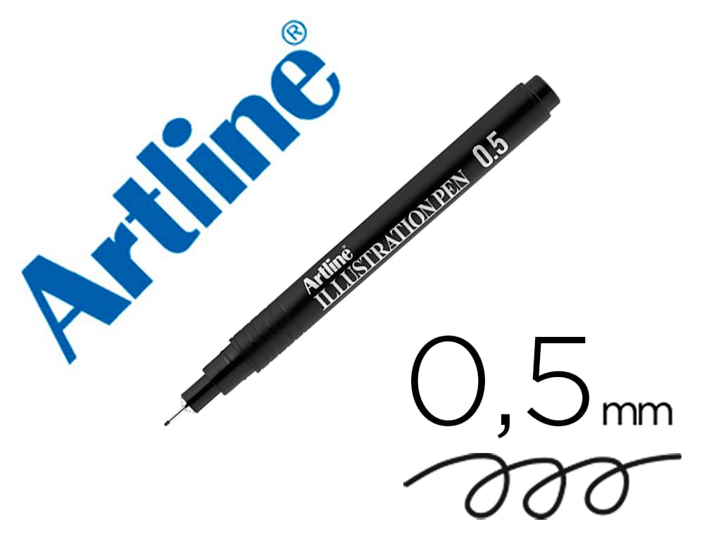 Artline Rotulador artline calibrado micrometrico negro illustration pen ek-285iln punta poliacetal 0,5mm