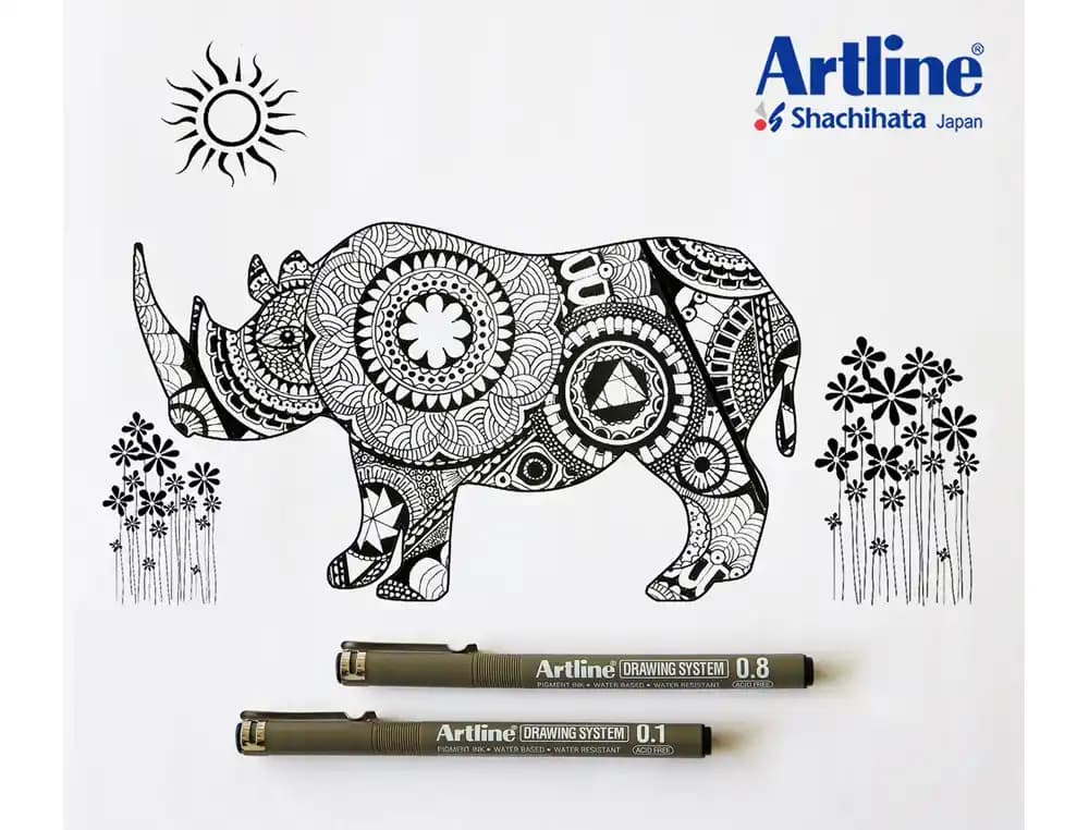 Rotulador artline calibrado micrometrico negro illustration pen ek-286iln punta poliacetal 0,6mm