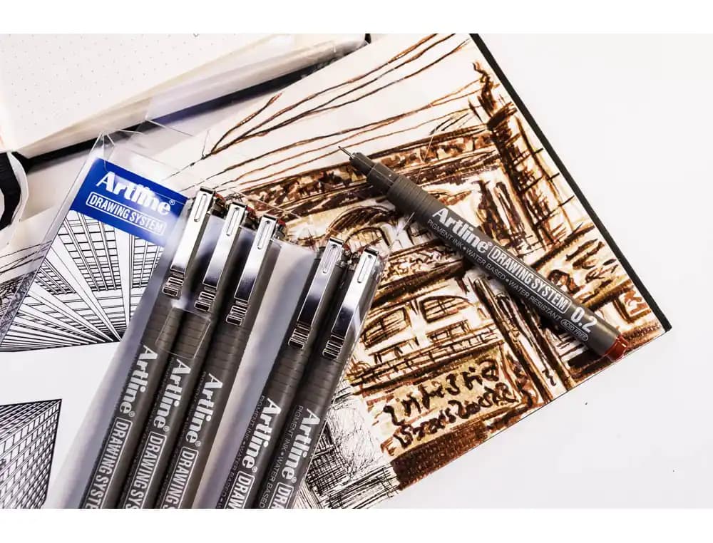 Rotulador artline calibrado micrometrico negro illustration pen ek-286iln punta poliacetal 0,6mm