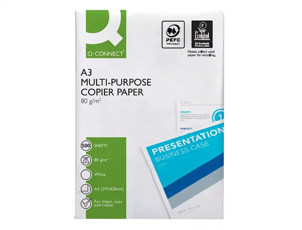 Papel fotocopiadora q-connect economy 80 gramos paquete de 500 hojas
