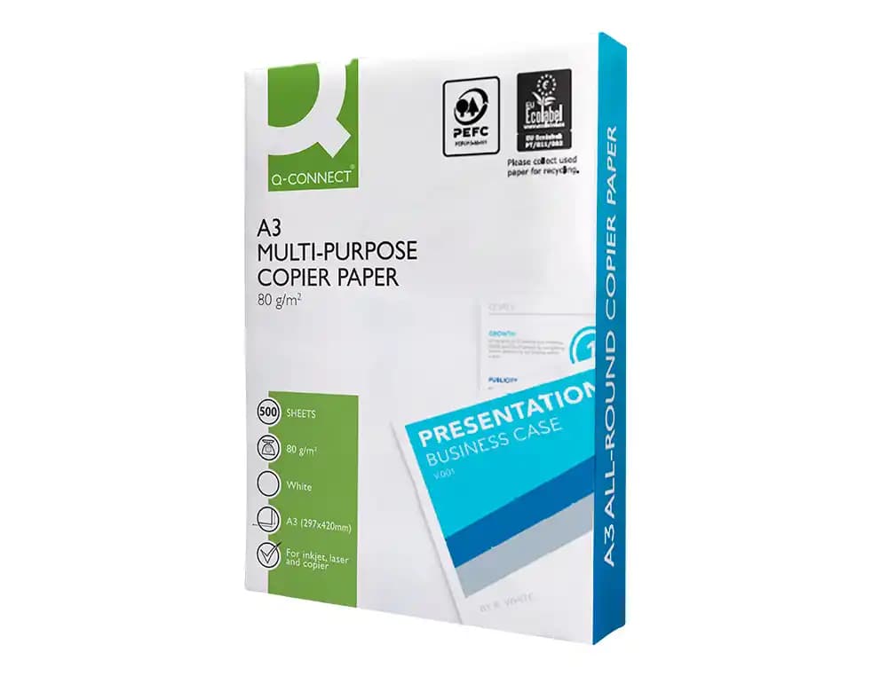 Papel fotocopiadora q-connect economy 80 gramos paquete de 500 hojas