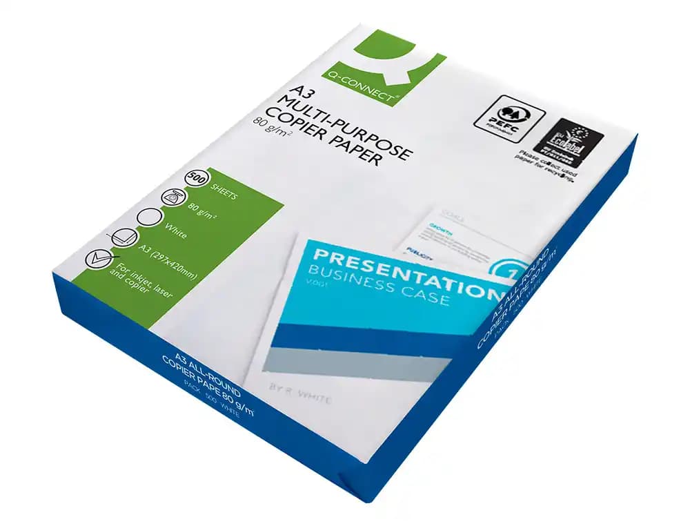 Papel fotocopiadora q-connect economy 80 gramos paquete de 500 hojas