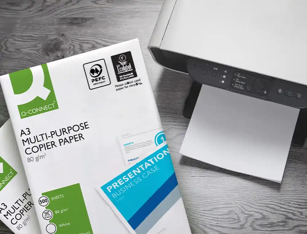 Papel fotocopiadora q-connect economy 80 gramos paquete de 500 hojas