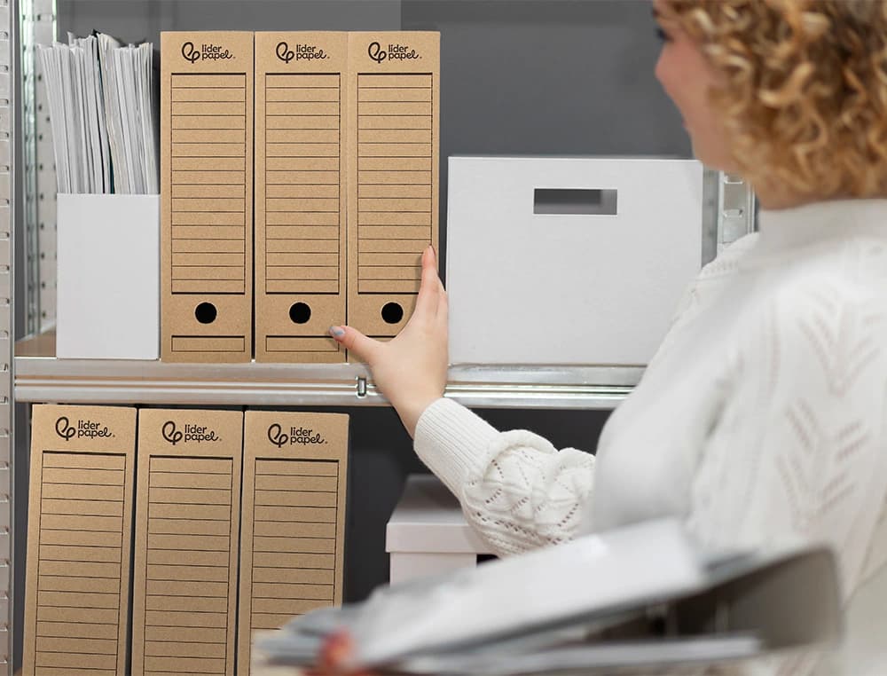 Caja archivo definitivo liderpapel carton reciclado
