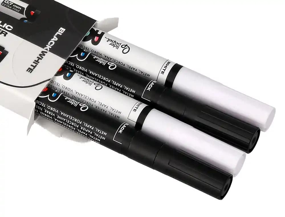Rotulador liderpapel acrylic base agua todo tipo de superficie punta fina 0,7 mm caja de 4 perfiladores