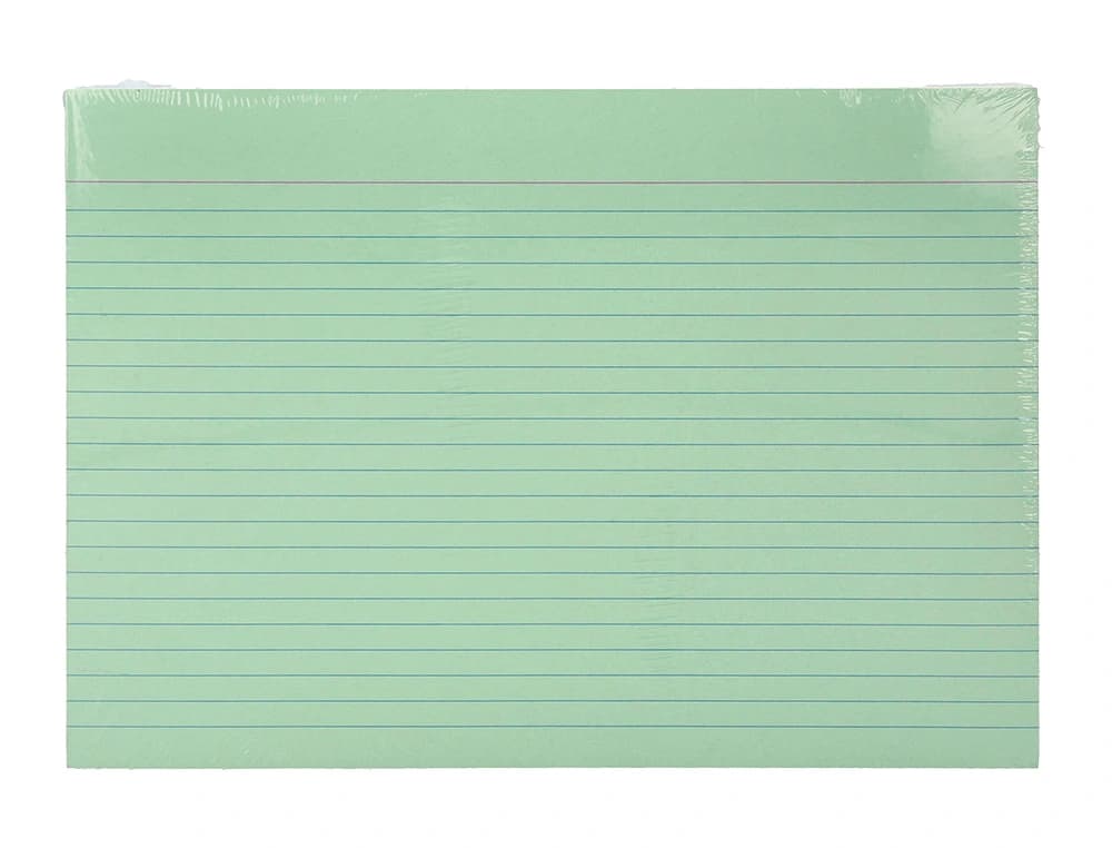 Tarjeta liderpapel para estudiar rayada cartulina de colores 170gr 160x220mm paquete de 200 unidades