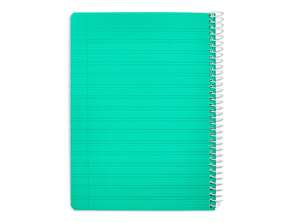 Cuaderno de espiral Liderpapel Pautaguía de tapa de plástico, cuadro pautado de 3 mm con margen, 80 hojas de 90 g – Verde