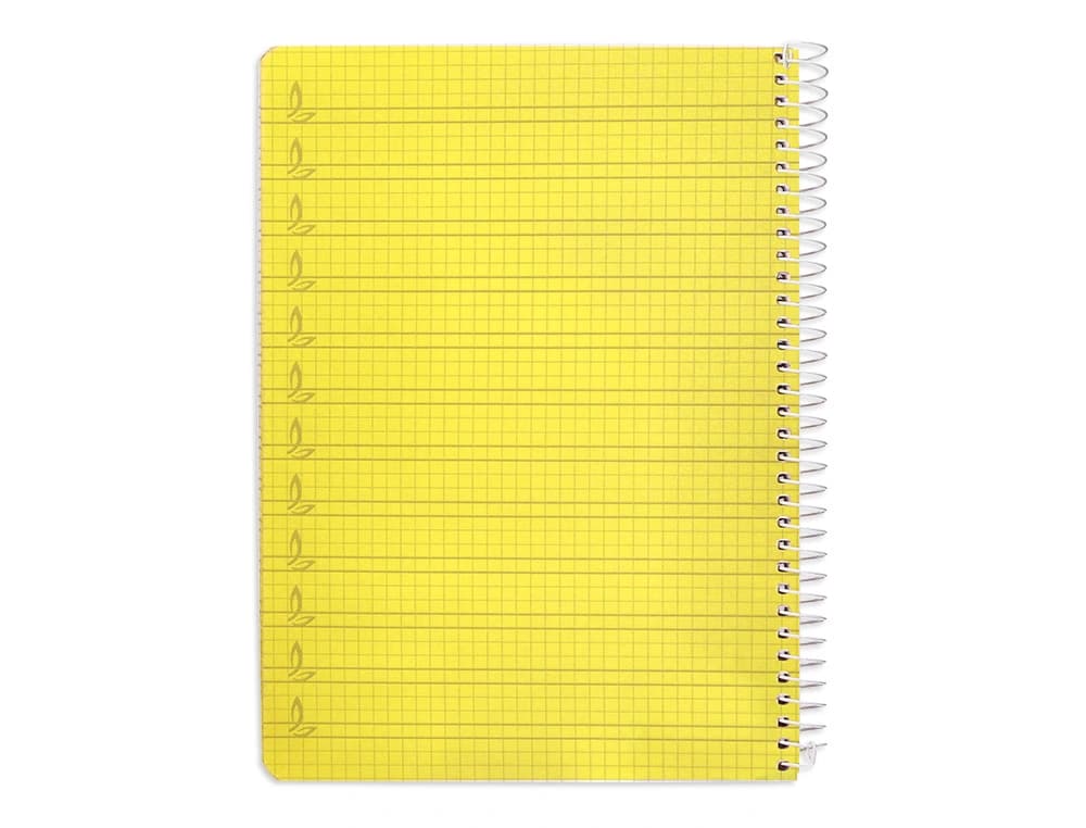 Cuaderno espiral liderpapel pautaguia tapa plastico 80h 90gr cuadro pautado 4mm con margen color