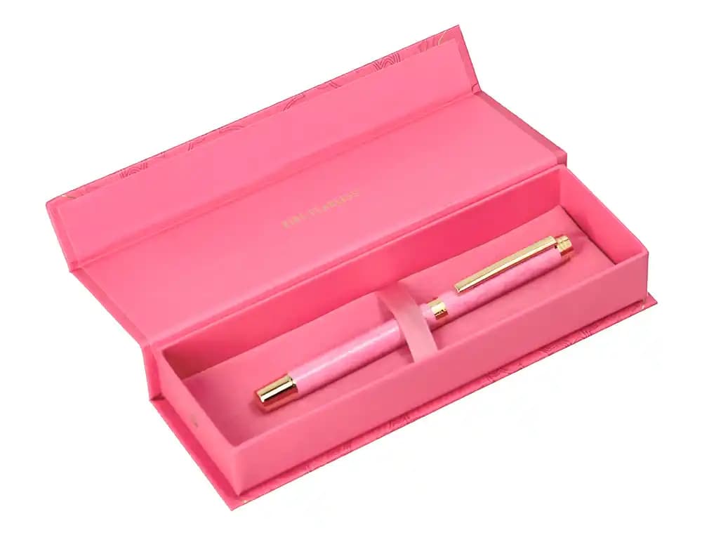 Roller Belius Wild West de aluminio, tinta negra, 0,7 mm, en caja de diseño – Rosa dorado