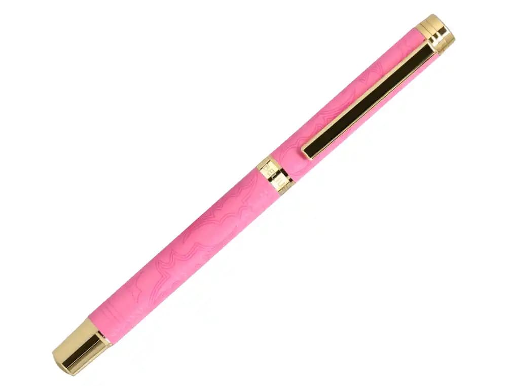 Roller Belius Wild West de aluminio, tinta negra, 0,7 mm, en caja de diseño – Rosa dorado
