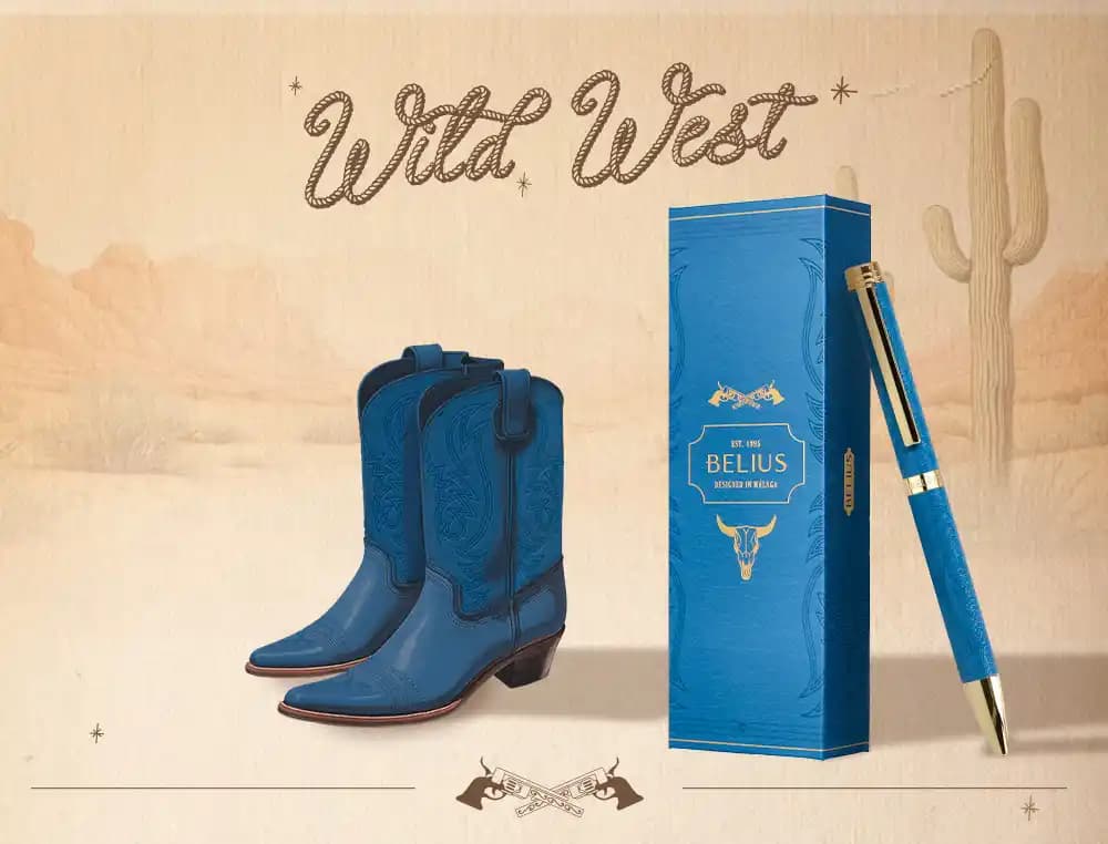 Boligrafo belius wild west aluminio tinta caja de diseño