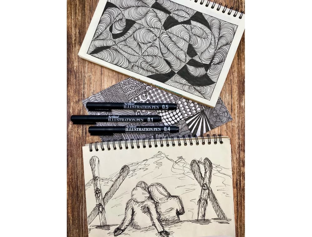 Rotulador artline calibrado micrometrico negro illustration pen billetera ek-280w3iln resistente al
