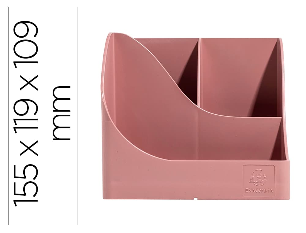 Plasticforte Cubilete portalápices Exacompta skandi plástico reciclado color rosa viejo 155x119x109 mm