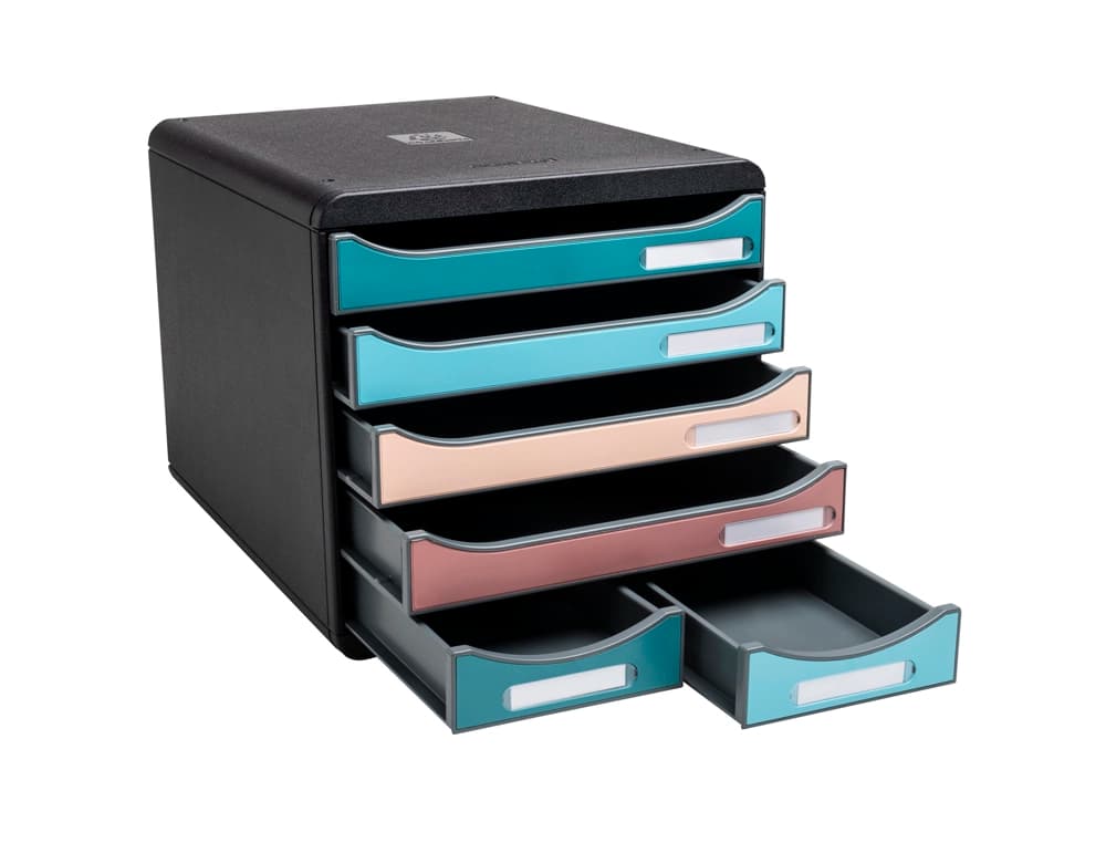 Fichero cajones de sobremesa exacompta skandi din a4+ polipropileno reciclado 6 cajones colores surtidos