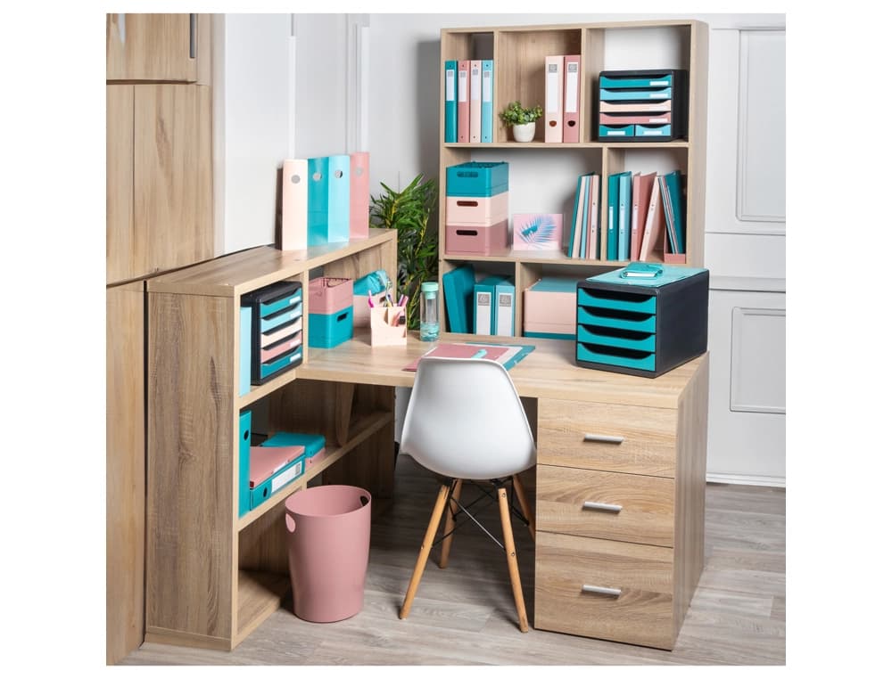 Fichero cajones de sobremesa exacompta skandi din a4+ polipropileno reciclado 6 cajones colores surtidos