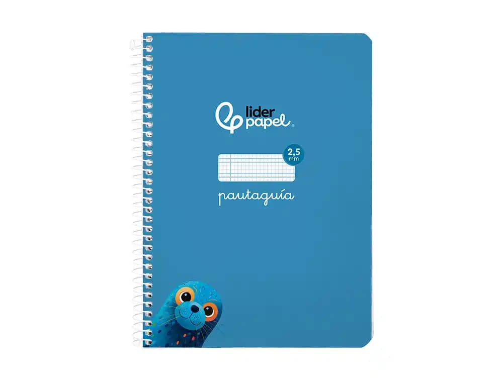 Cuaderno espiral liderpapel a5 pautaguia tapa blanda 40h 75gr cuadro pautado 2,5mm