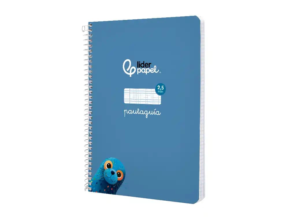 Cuaderno espiral liderpapel a5 pautaguia tapa blanda 40h 75gr cuadro pautado 2,5mm