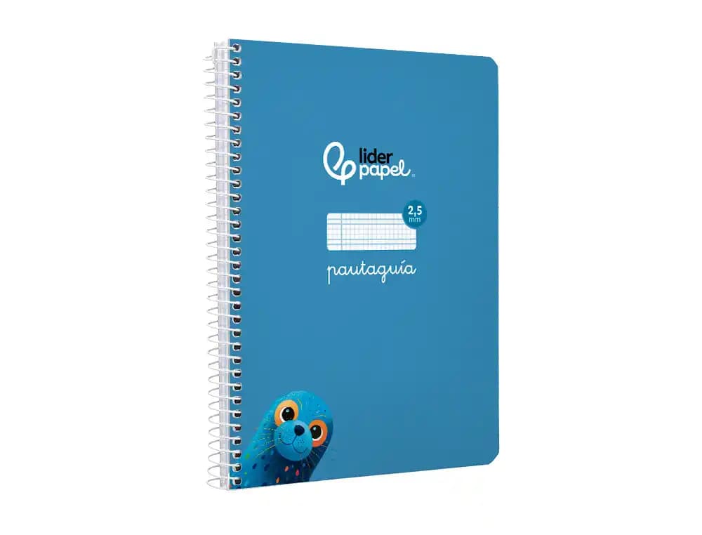 Cuaderno espiral liderpapel a5 pautaguia tapa blanda 40h 75gr cuadro pautado 2,5mm