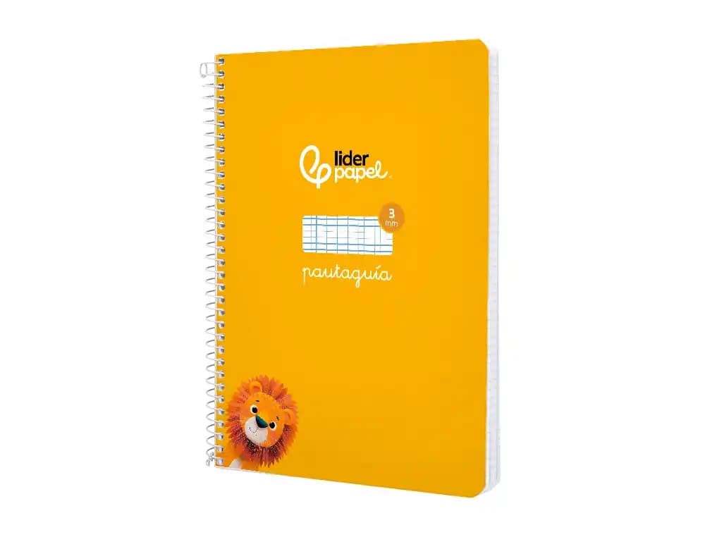 Cuaderno de espiral Liderpapel Pautaguía A5 de tapa blanda, cuadro pautado de 3 mm, 40 hojas de 75 g – Amarillo