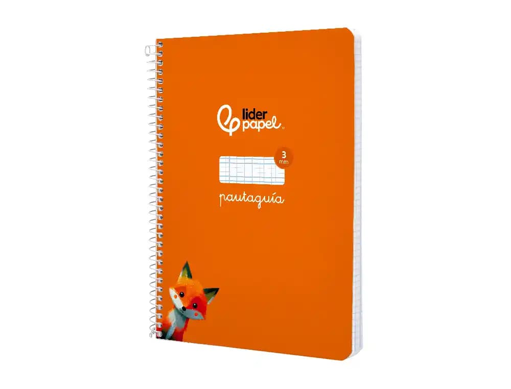 Cuaderno espiral liderpapel a5 pautaguia tapa blanda 40h 75gr cuadro pautado 3mm