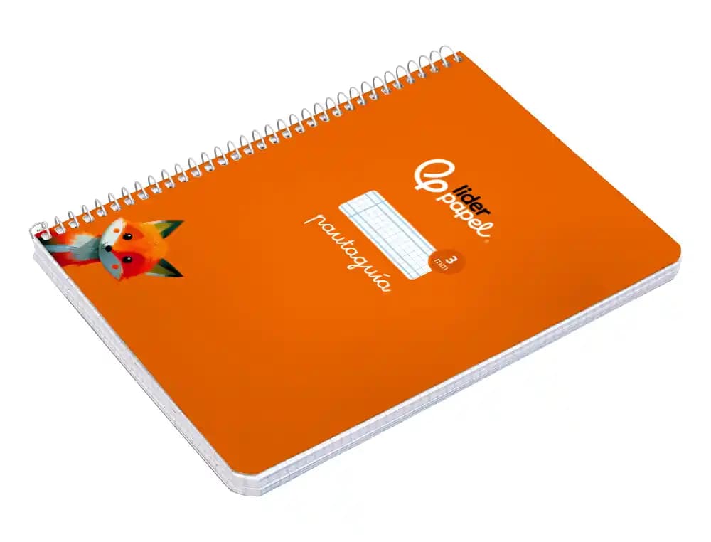 Cuaderno espiral liderpapel a5 pautaguia tapa blanda 40h 75gr cuadro pautado 3mm