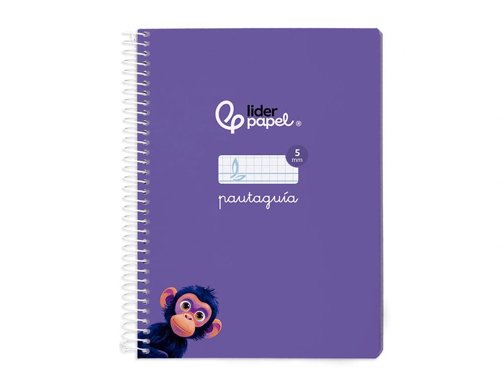 Cuaderno espiral liderpapel a5 pautaguia tapa blanda 40h 75gr cuadro pautado 5mm