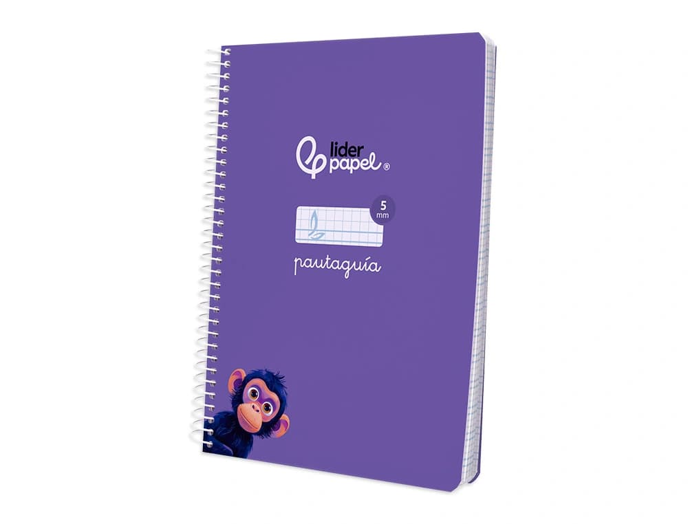 Cuaderno espiral liderpapel a5 pautaguia tapa blanda 40h 75gr cuadro pautado 5mm