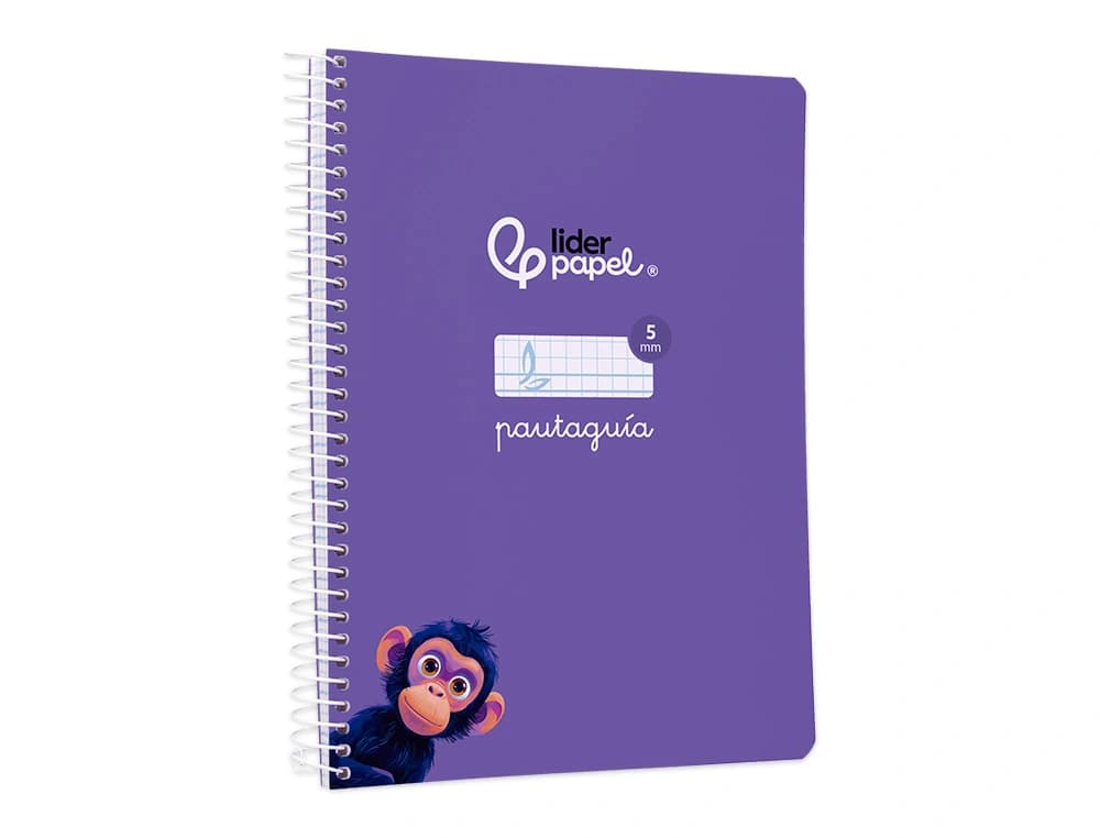 Cuaderno espiral liderpapel a5 pautaguia tapa blanda 40h 75gr cuadro pautado 5mm