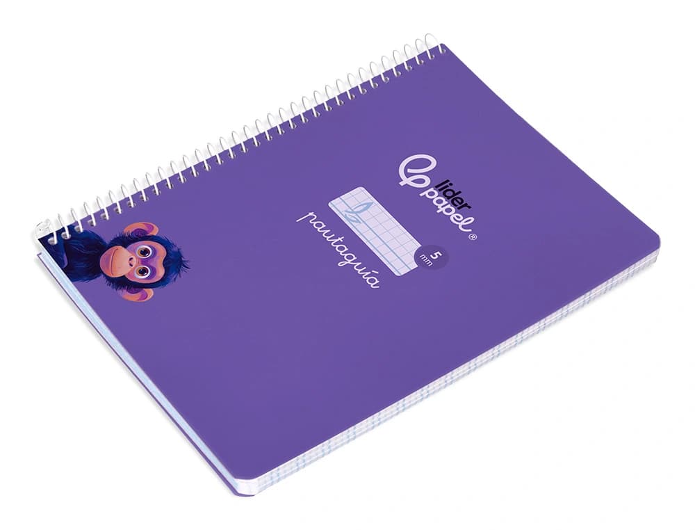 Cuaderno espiral liderpapel a5 pautaguia tapa blanda 40h 75gr cuadro pautado 5mm