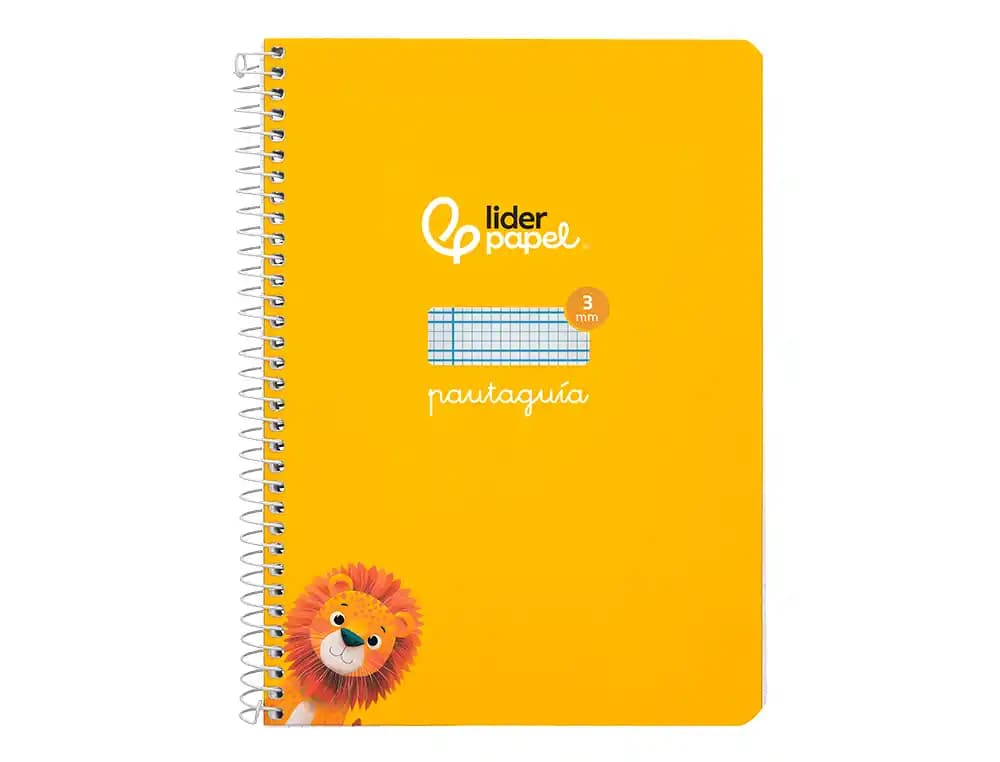 Cuaderno espiral liderpapel a5 pautaguia tapa dura 80h 90gr cuadro pautado 3mm