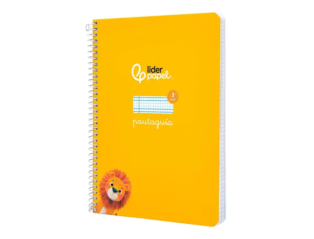 Cuaderno espiral liderpapel a5 pautaguia tapa dura 80h 90gr cuadro pautado 3mm