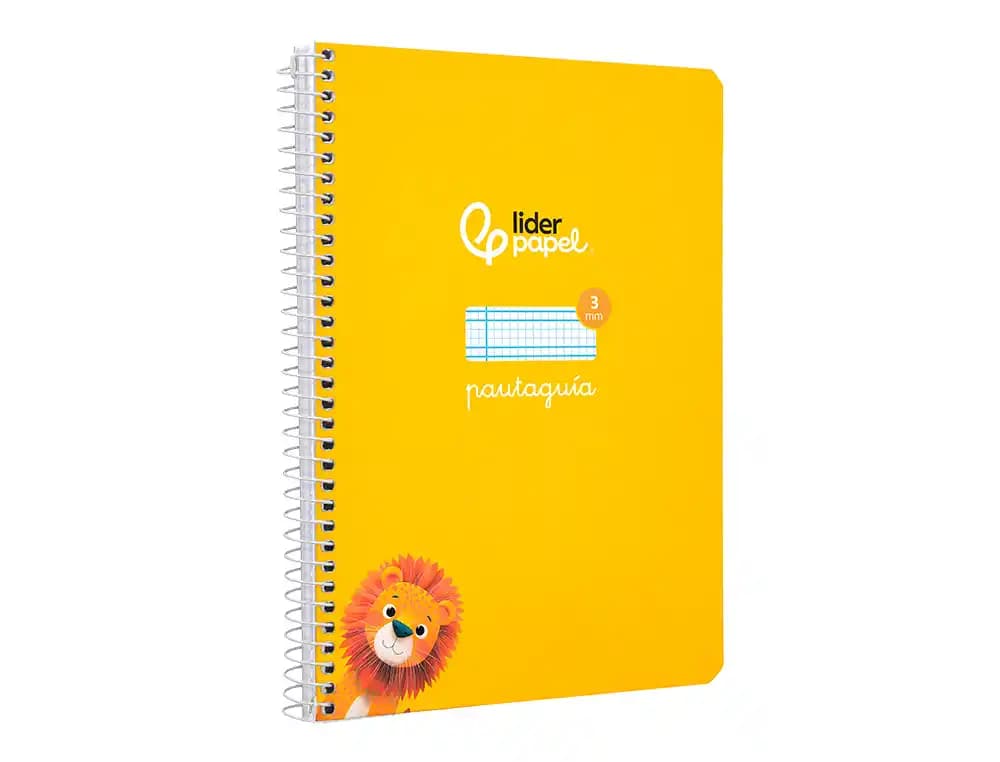 Cuaderno espiral liderpapel a5 pautaguia tapa dura 80h 90gr cuadro pautado 3mm