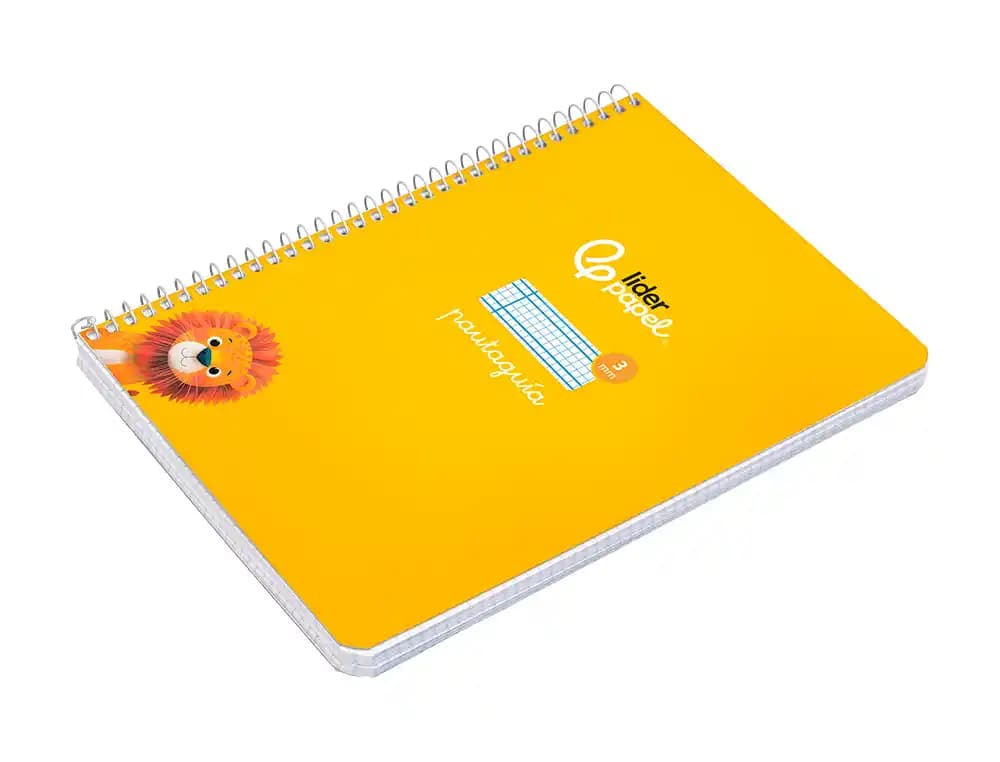 Cuaderno espiral liderpapel a5 pautaguia tapa dura 80h 90gr cuadro pautado 3mm