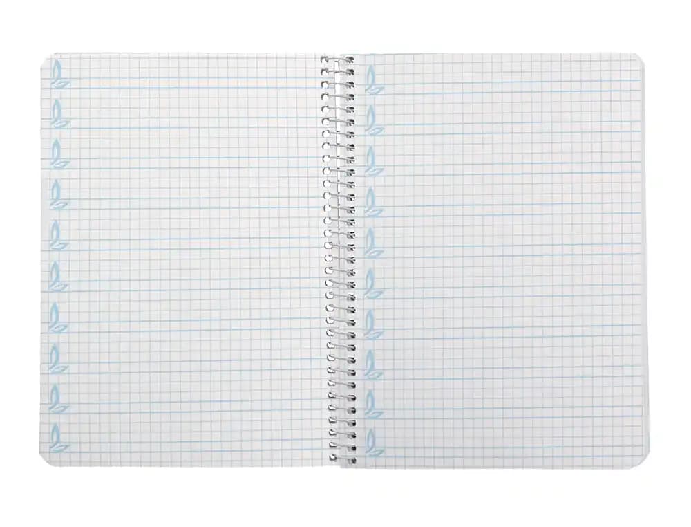 Cuaderno espiral liderpapel a5 pautaguia tapa dura 80h 90gr cuadro pautado 5mm color lila