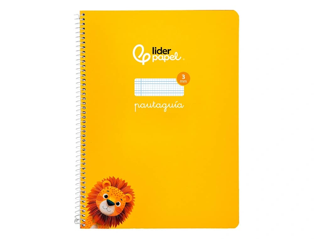 Cuaderno espiral liderpapel a4 pautaguia tapa blanda 80h 75gr cuadro pautado 3mm