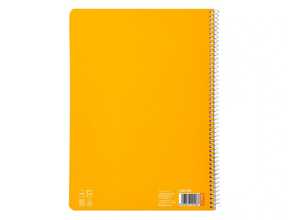 Cuaderno espiral liderpapel a4 pautaguia tapa blanda 80h 75gr cuadro pautado 3mm