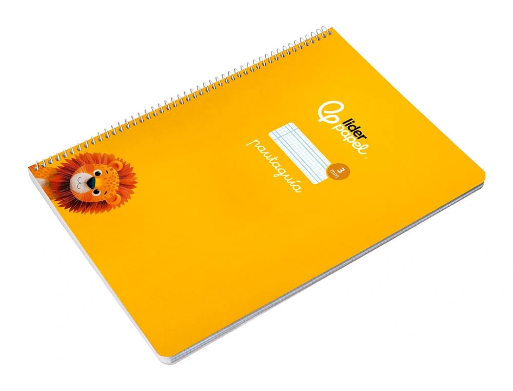 Cuaderno espiral liderpapel a4 pautaguia tapa blanda 80h 75gr cuadro pautado 3mm