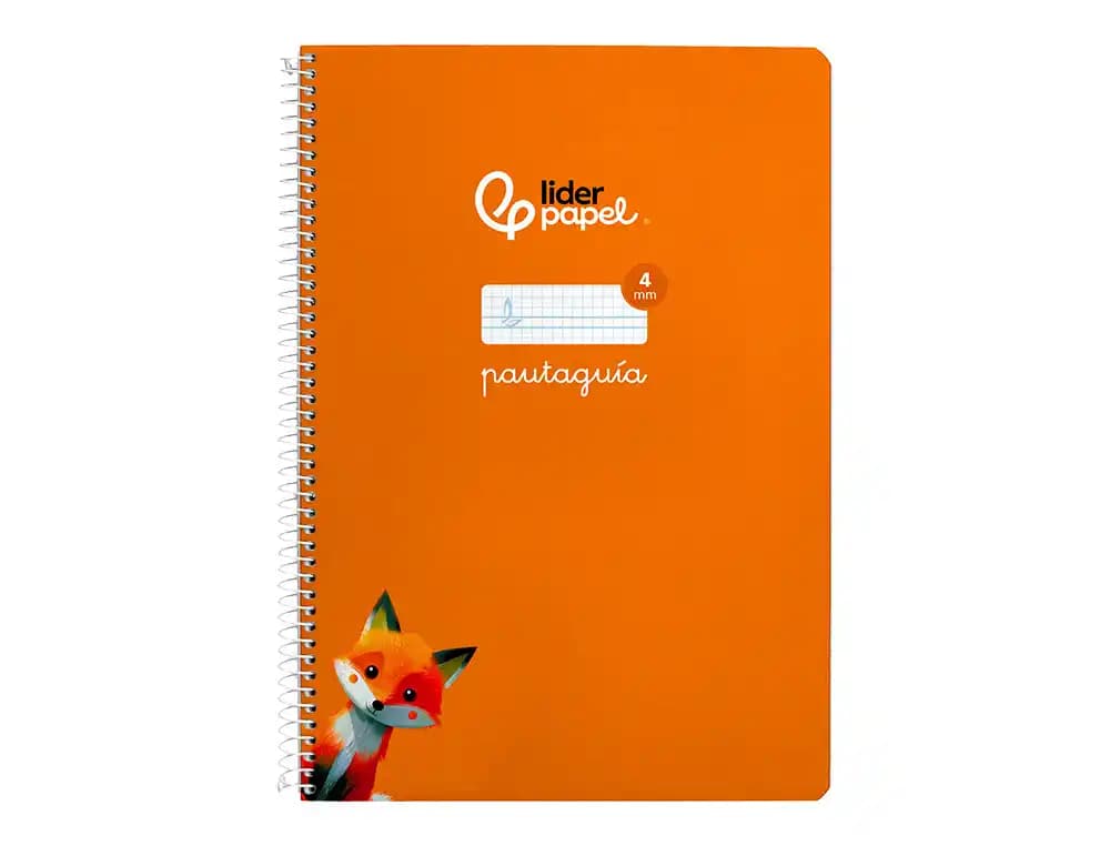 Cuaderno espiral liderpapel a4 pautaguia tapa blanda 80h 75gr cuadro pautado 4mm