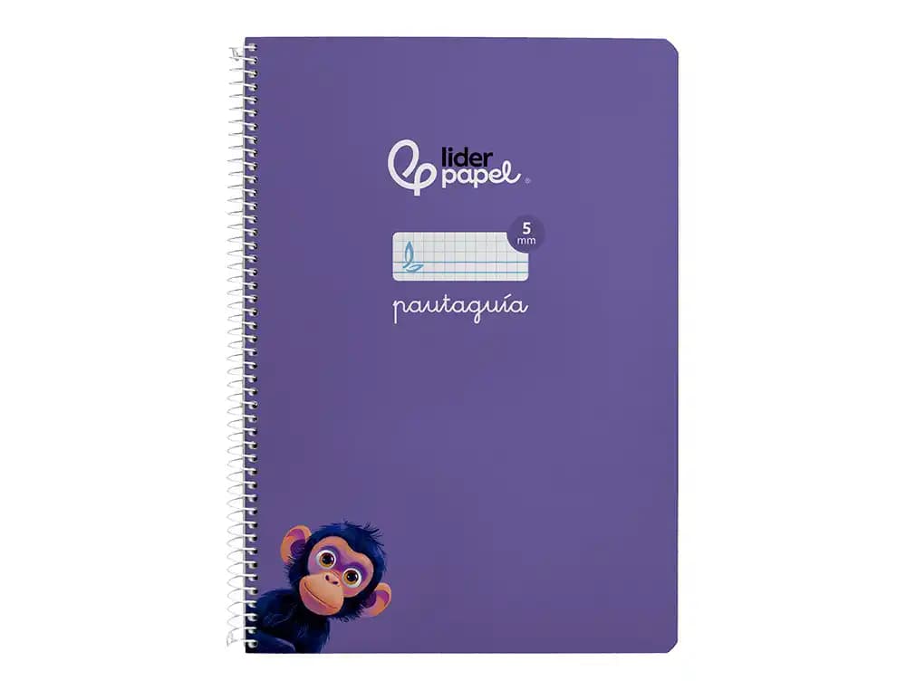 Cuaderno espiral liderpapel a4 pautaguia tapa blanda 80h 75gr cuadro pautado 5mm