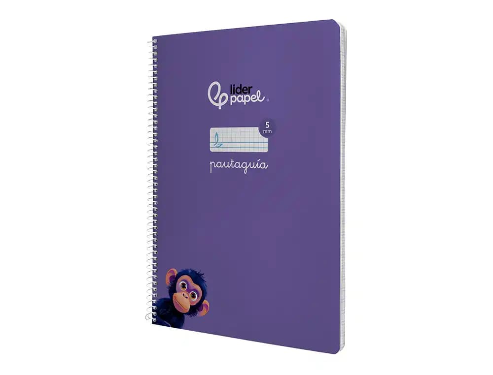 Cuaderno espiral liderpapel a4 pautaguia tapa blanda 80h 75gr cuadro pautado 5mm