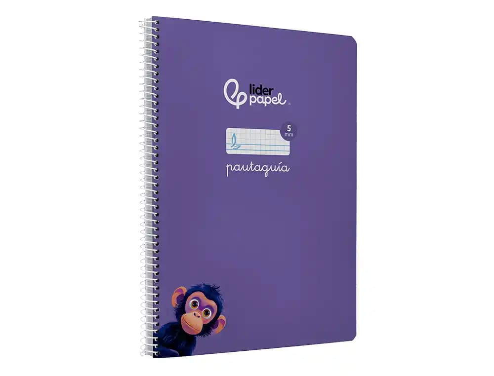 Cuaderno espiral liderpapel a4 pautaguia tapa blanda 80h 75gr cuadro pautado 5mm