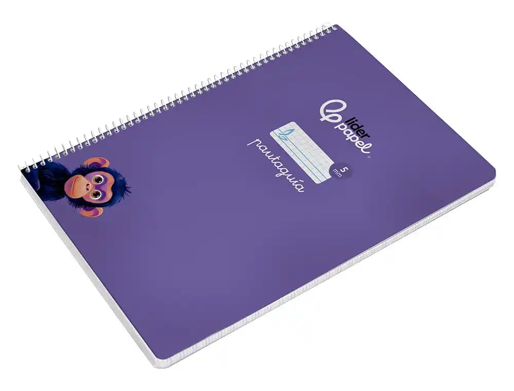 Cuaderno espiral liderpapel a4 pautaguia tapa blanda 80h 75gr cuadro pautado 5mm