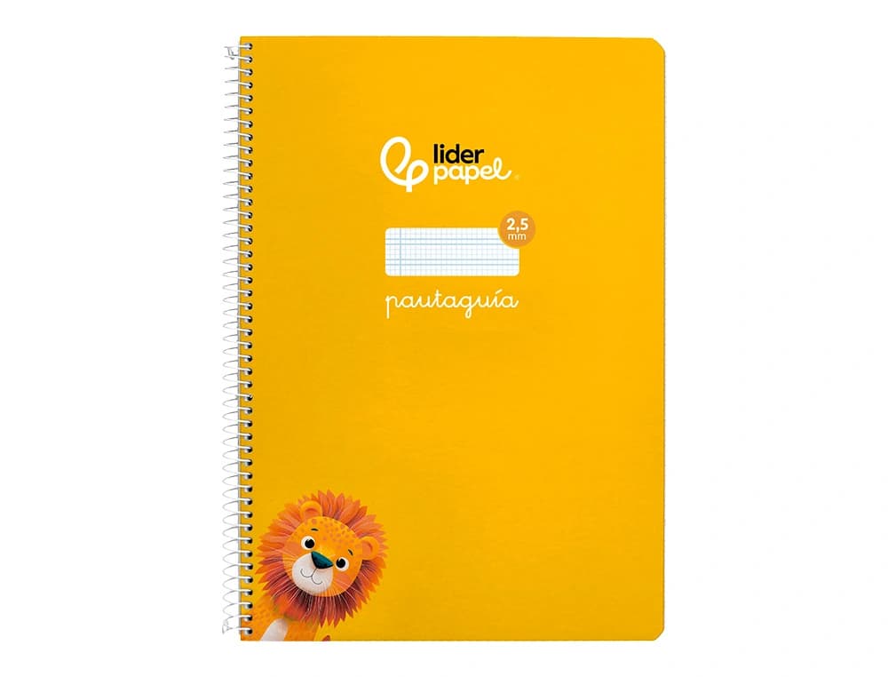 Cuaderno espiral liderpapel a4 pautaguia tapa dura 80h 90 gr cuadro pautado 2,5mm