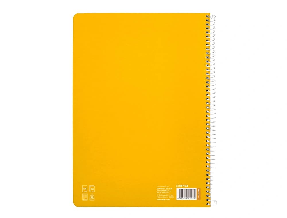 Cuaderno espiral liderpapel a4 pautaguia tapa dura 80h 90 gr cuadro pautado 2,5mm