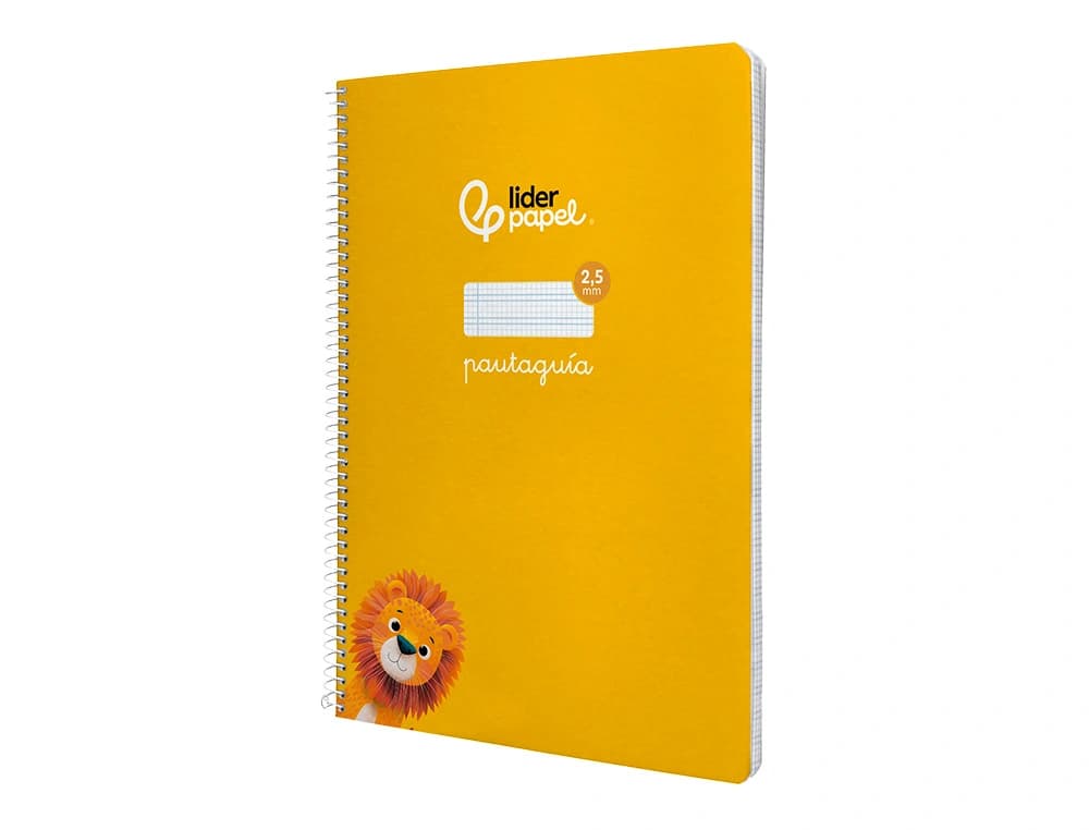 Cuaderno espiral liderpapel a4 pautaguia tapa dura 80h 90 gr cuadro pautado 2,5mm